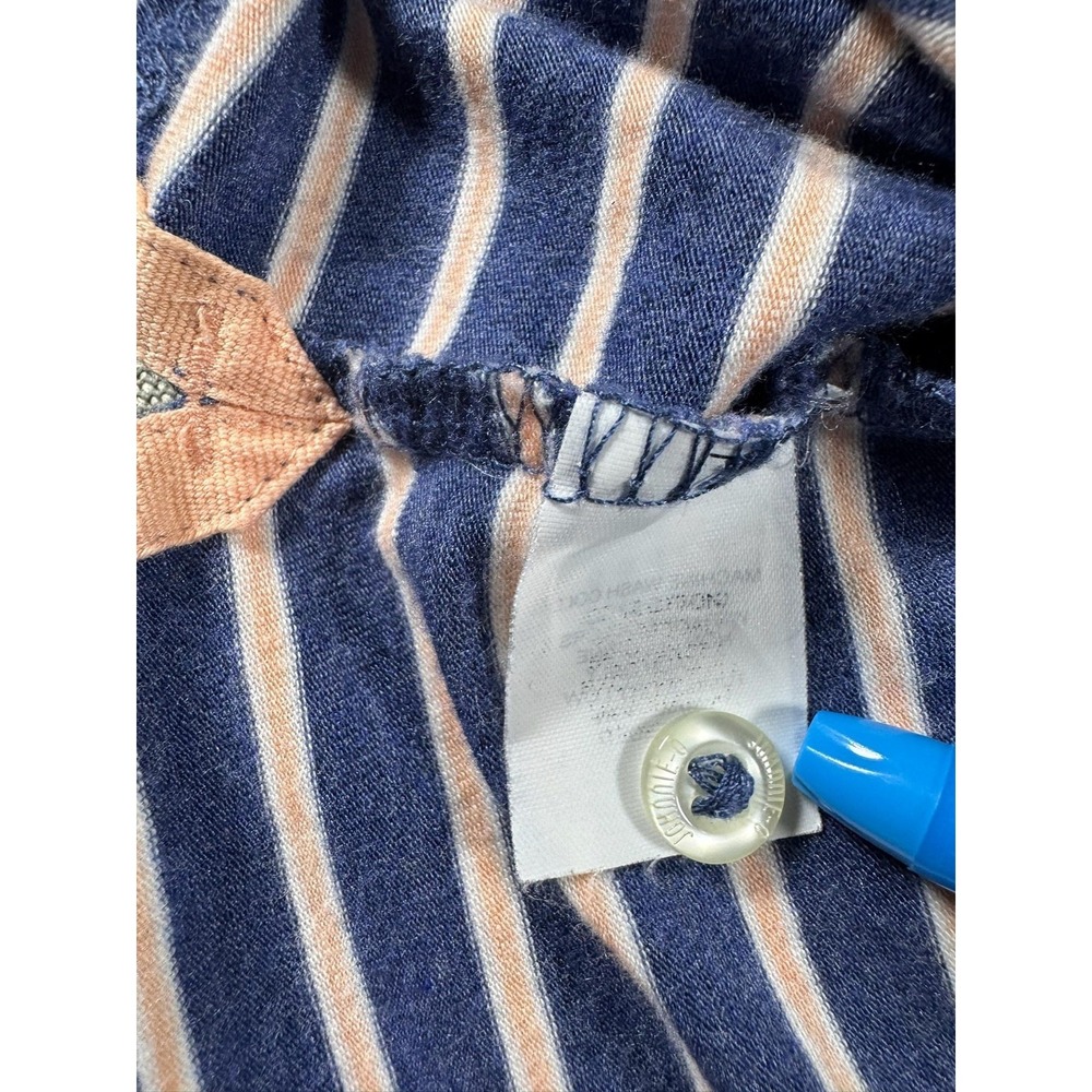 Johnnie-O Polo Shirt Mens Medium Blue Stripe Hangin' Out Pocket Stretch Knit - Picture 8 of 10